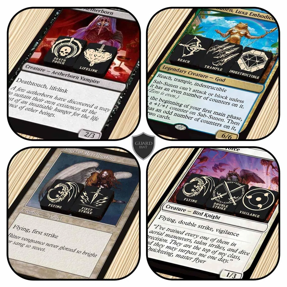 75 segnalini per Magic The Gathering - Set di segnalini abilità in legno per MTG - Accessori per giochi di carte