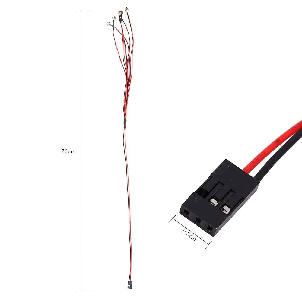 Set di Luci per Auto RC, 6 LED Fanali Posteriori 3-7V Diametro 5mm 3mm per Modelli Camion 1/10 Scala for Appassionati RC e Scenari Off-Road Notturni