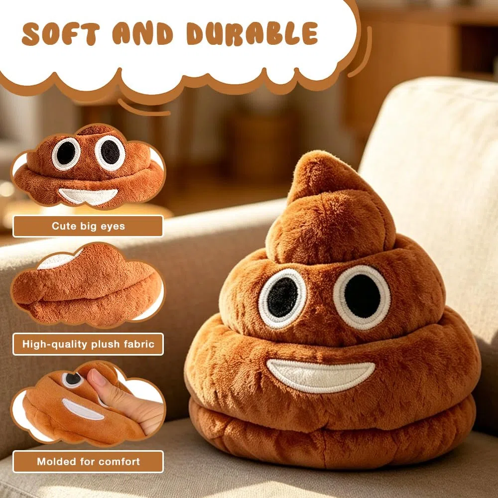 Mineup Poop Plush Pillow, 12cm Divertente Peluche Parlante a Forma Di Cacca- Emette Suoni Scoreggia, Poop Cuscino in Peluche Con Oltre 7 Diversi Suoni Di Scoreggia, Datto Ad Animali, Bambini e Adulti