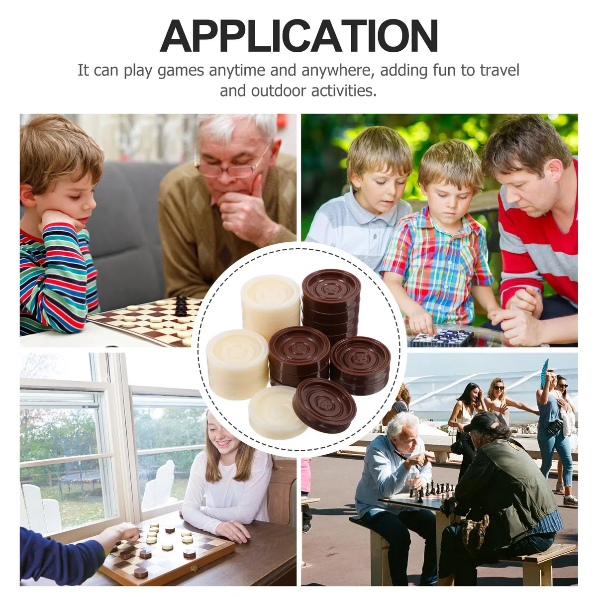 Accessori per Scacchiera 24 Pezzi in Plastica per Gioco da Tavolo Dama e Backgammon, Includono Pezzi Sostitutivi per Partite in Famiglia