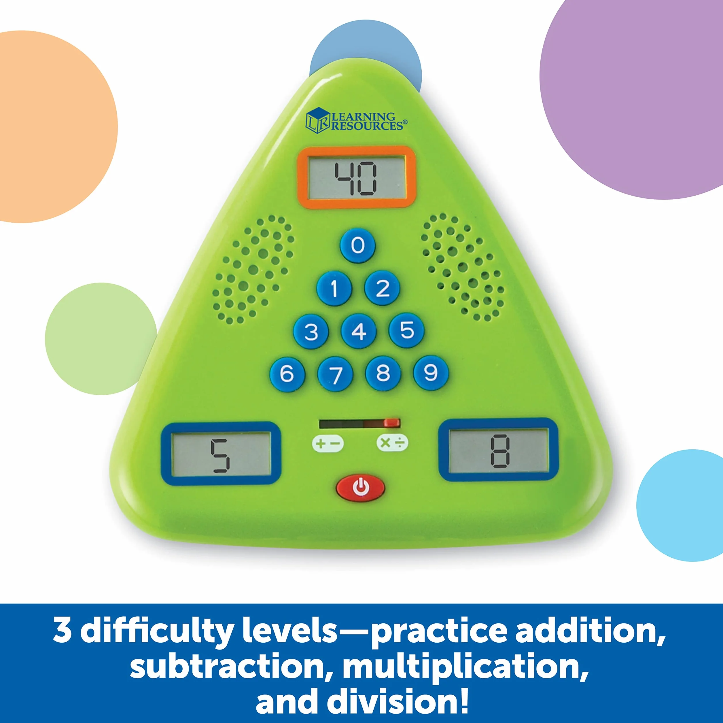 Learning Resources Flash Card Elettronica Minute Math, Dai 6 Anni, Gioco di Matematica Portatile, Addizioni, Sottrazioni, Moltiplicazioni e Divisioni, Allenamento Mentale in 60 Secondi