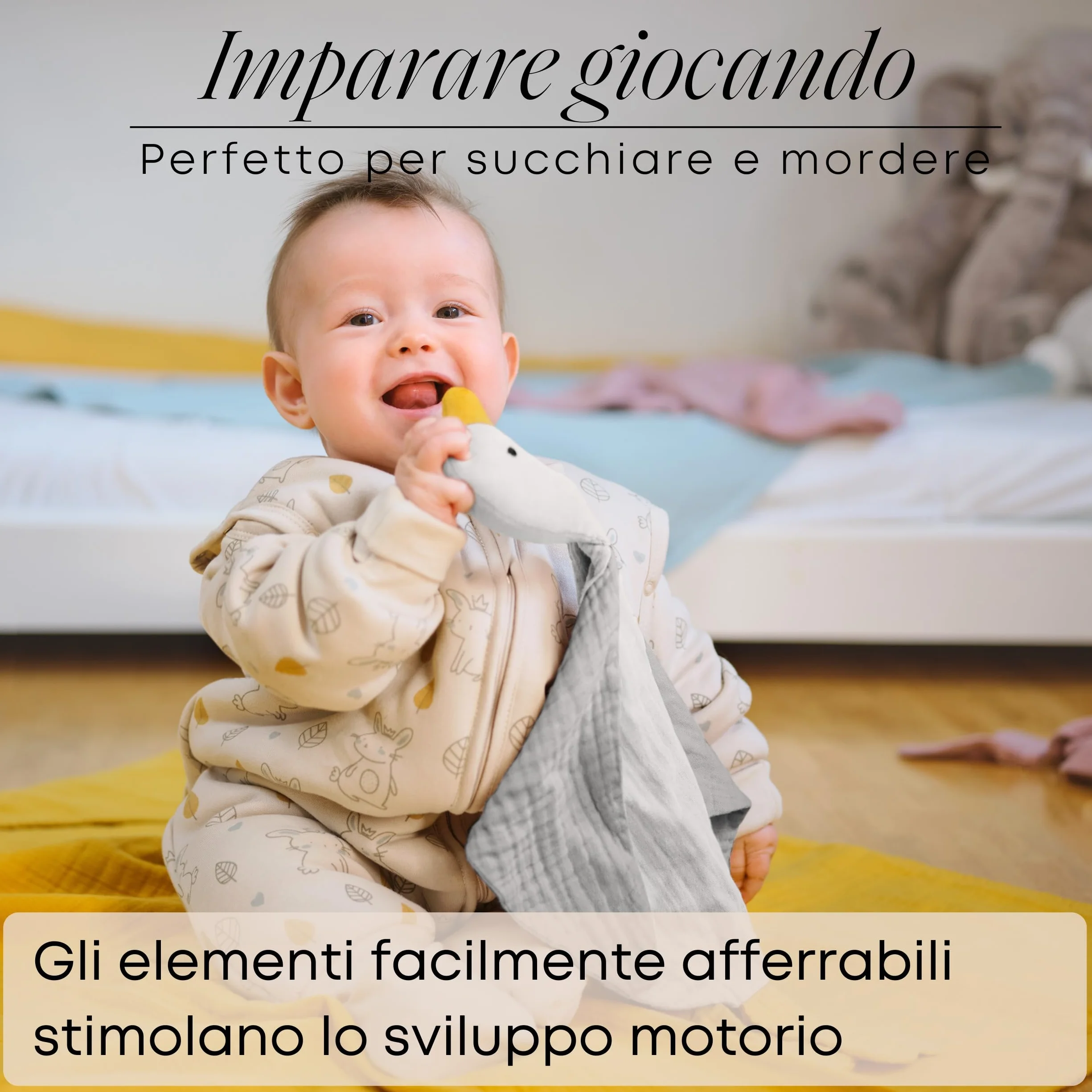 Oeko GOTS, panno morbido per neonati in puro cotone mussola, regalo per la nascita per ragazzi e ragazze, simpatico giocattolo per neonati