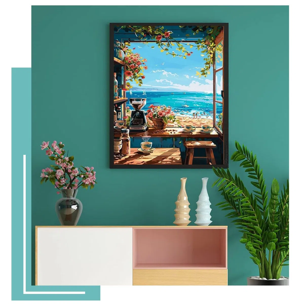 JanFebMar DIY Kit per Dipingere con Numeri Adulti Dipingere con i Numeri Bambini Principianti Decorazione della Casa Senza Cornice 40x50cm