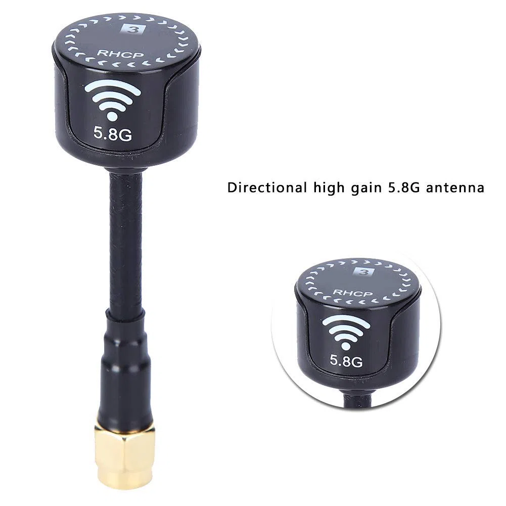VGEBY Antenna ad Alto Guadagno 5.8GHz 3dBi LHCP RHCP per FPV Racing Drone RC Parti Accessori (Inneloch RP-SMA-2)
