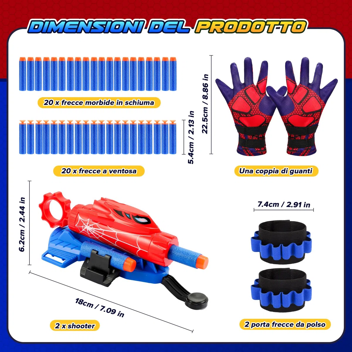 Braxel Giochi Bambini 5-10 Anni, Spara Ragnatele Giocattolo Regalo Bambino 5-10 Anni Maschio Set di 2 Guanti Giochi Bambino 5 6 7 8 9 10 Anni Regali Natale per Bambini
