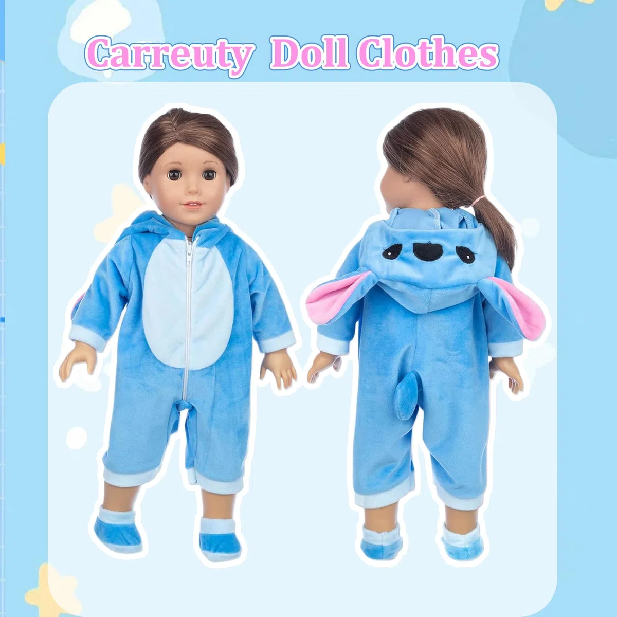 Vestiti per Bambole per New Baby Doll, Abiti per Bambolotti 35-45cm/14-17in, Blu Vestiti Bambole con Appendiabiti, Regali per Ragazze