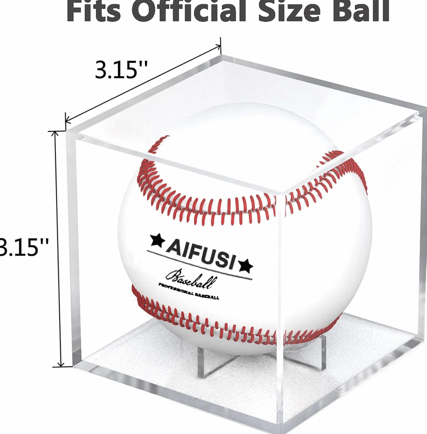 AIFUSI - Espositore da baseball, con protezione UV, in acrilico, quadrato, trasparente, ideale per palloni da baseball