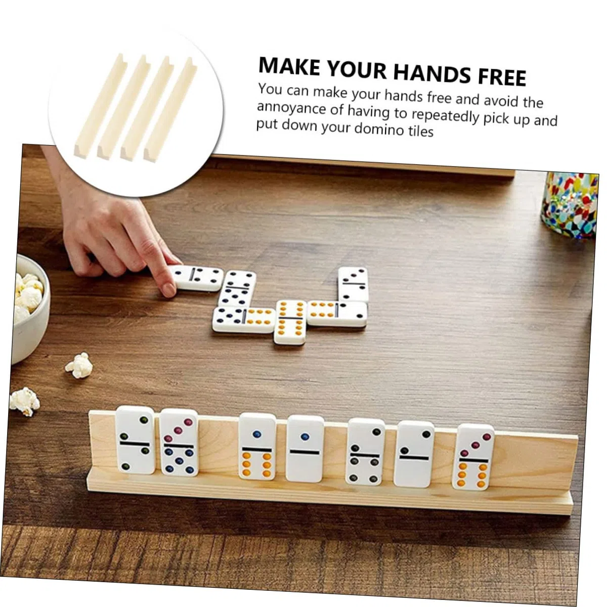 Yardenfun Rastrelliera Per Mahjong 4 Pezzi Base In Legno Base Minotauro Lettera Domino In Legno Rastrelliera Accessori Da Scrivania