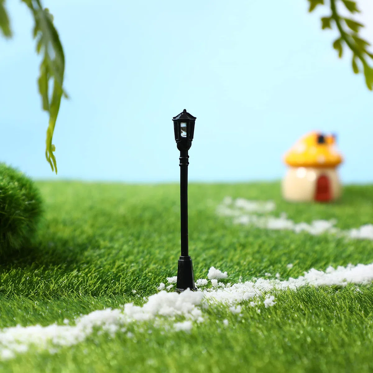 WINOMO 20pz LED Lampione forma Singolo Testa giardino parco luci plastica Lampione Scala 1: 100