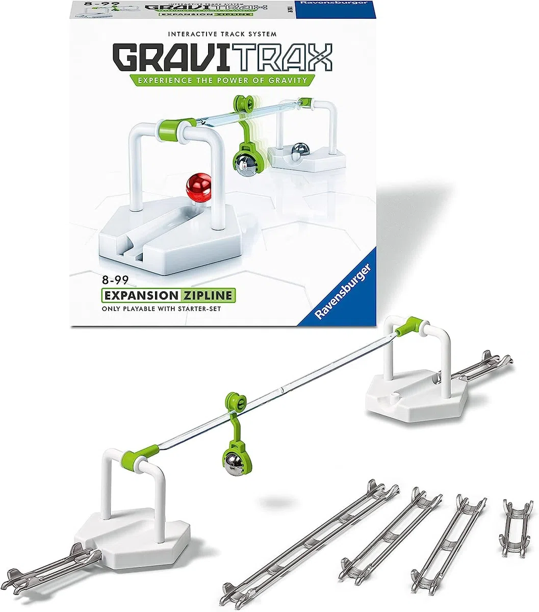 Ravensburger - GraviTrax Zipline, Accessorio per Pista di Biglie, Gioco Interattivo ed Educativo STEM, per Bambini 8+ Anni e Adulti, Compatibile con GraviTrax Starter-Set