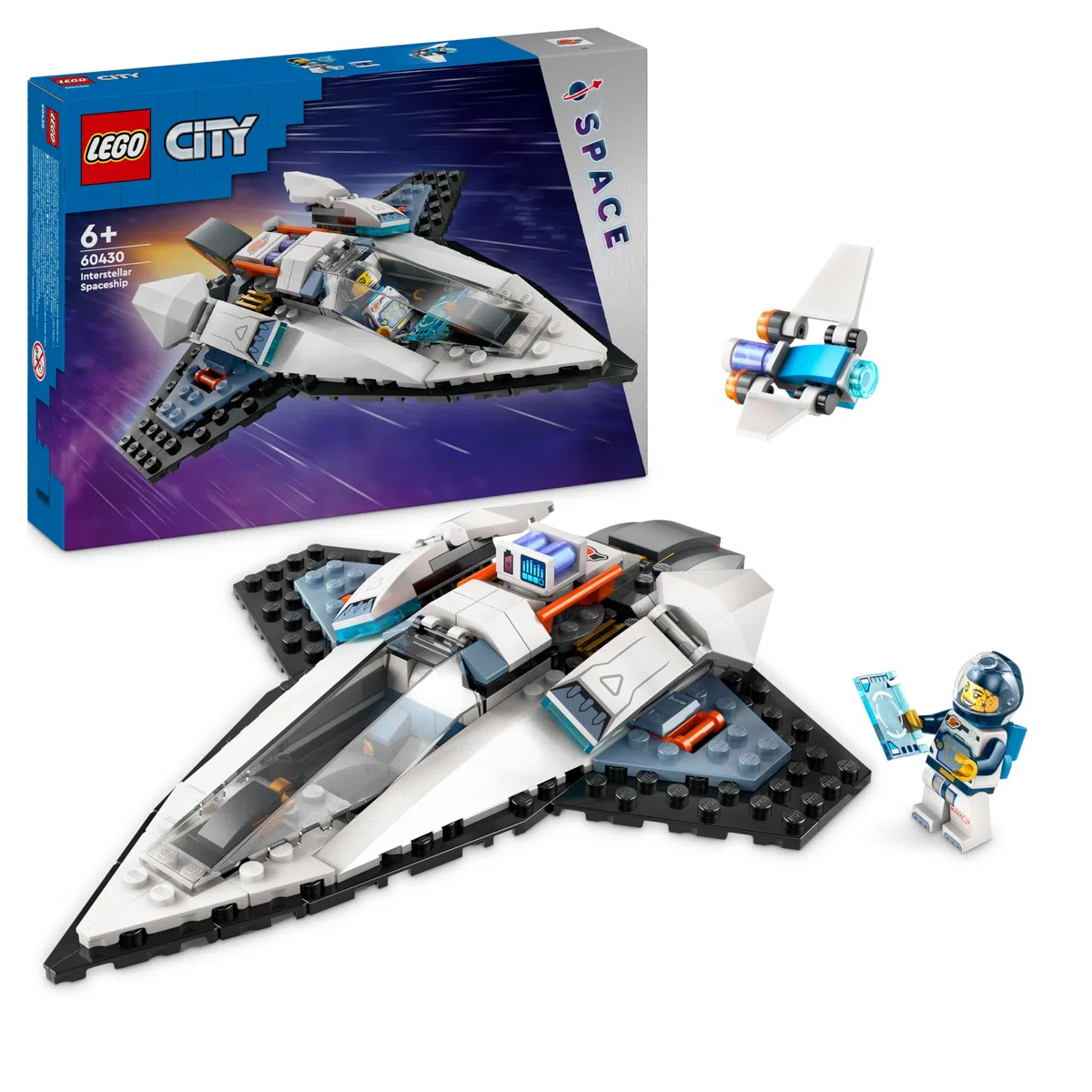 LEGO City Astronave Interstellare Giocattolo, Giochi Spaziali per Bambini e Bambine da 6 Anni in su con Navicella da Costruire, Minifigure dell'Astronauta e Drone Robot 60430