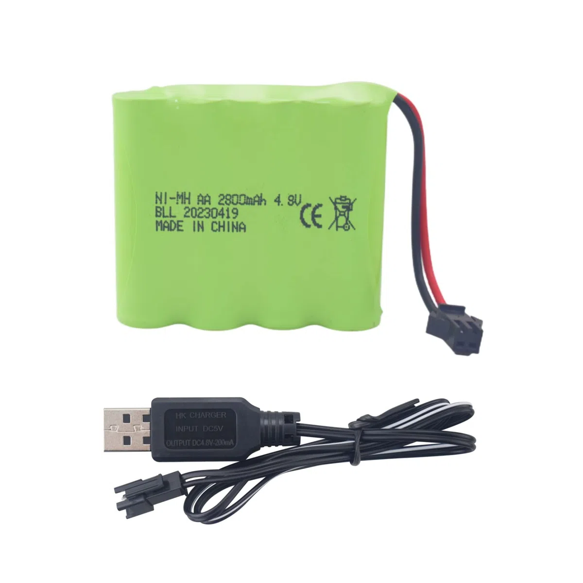1PCS 4.8V 2800mah AA batteria con SM-2P spina con cavo di ricarica USB per SY-E511 RC escavatore auto batteria camion veicolo di costruzione E562 TD141 Batteria per auto giocattolo