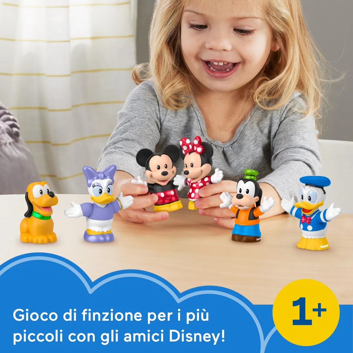 Fisher-Price Little People Disney - Topolino e i suo Amici, set di personaggi del mondo Disney tra cui Topolino, Minni, Paperino, Paperina, Pippo e Pluto, 1+ anni, JHD08