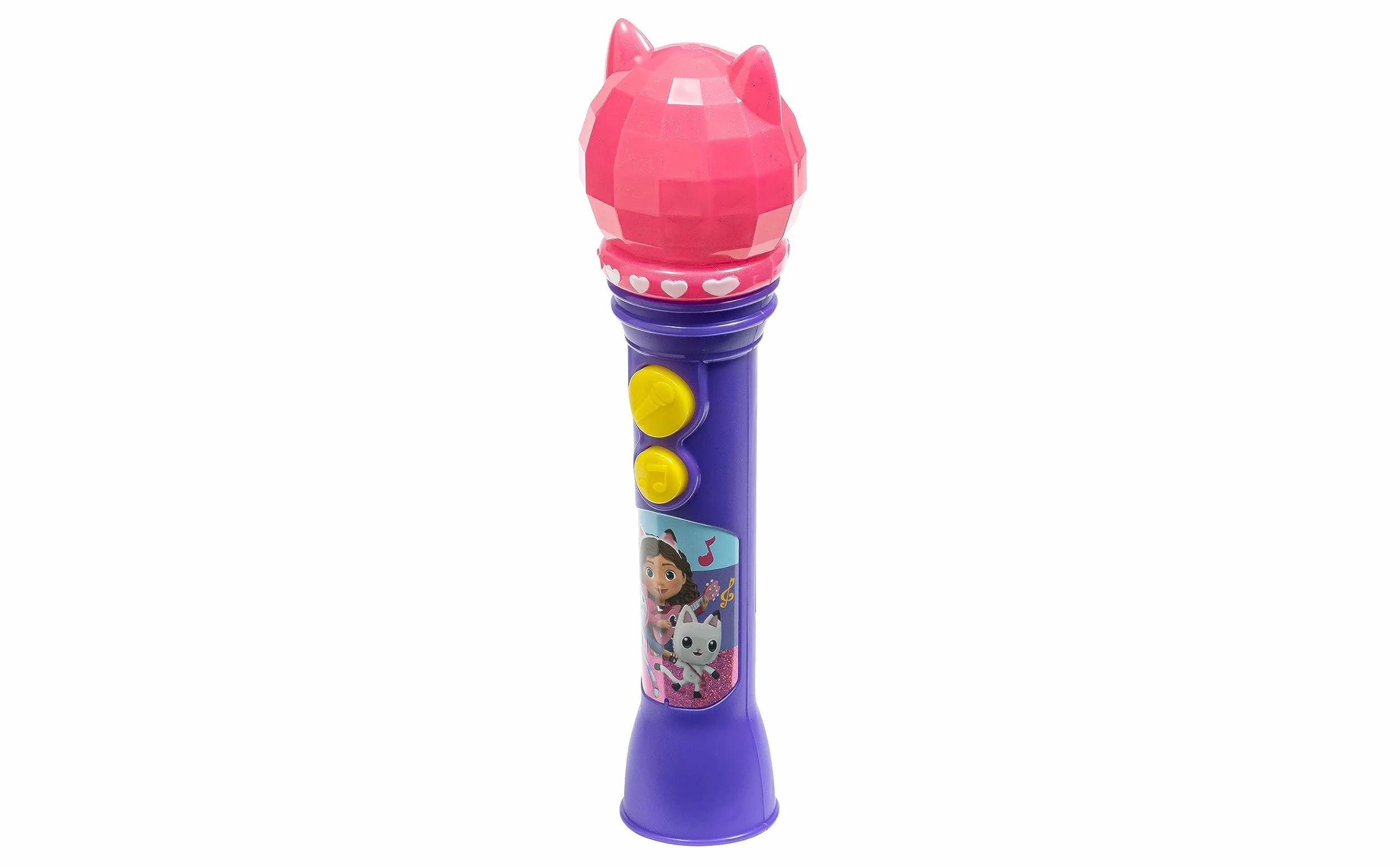 ekids KIDdesigns - Microfono per casa delle bambole di Gabby, per bambini, con microfono funzionante reale, con luce lampeggiante a LED e altoparlante, giocattolo portatile per karaoke