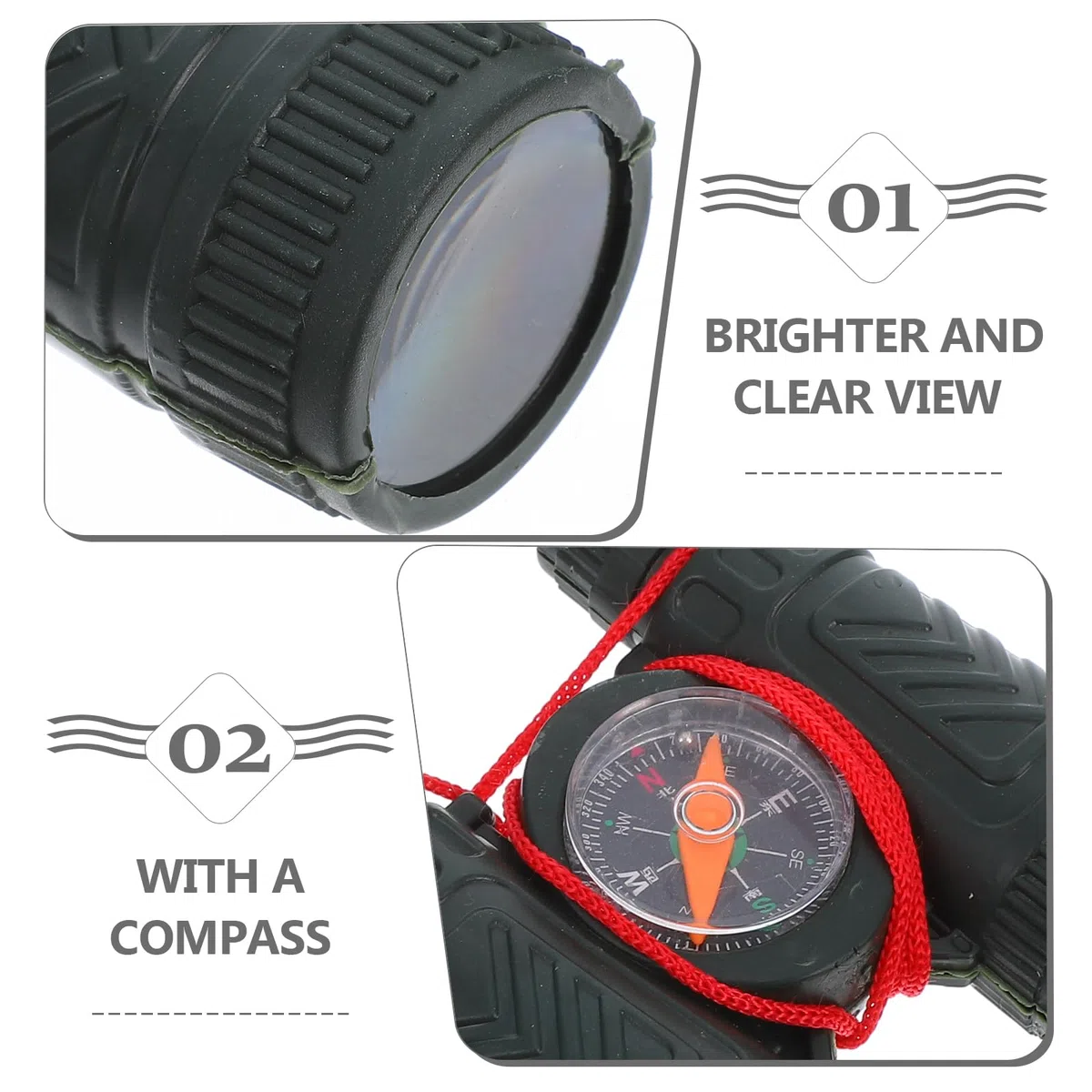 Toddmomy 10Pcs Piccola Tasca Binocolo Mini Binocolo Mini Telescopio Giocattolo Della Novità con Bussola per Le Ragazze Ragazzi Guidati Birdwatching All' aperto Nero