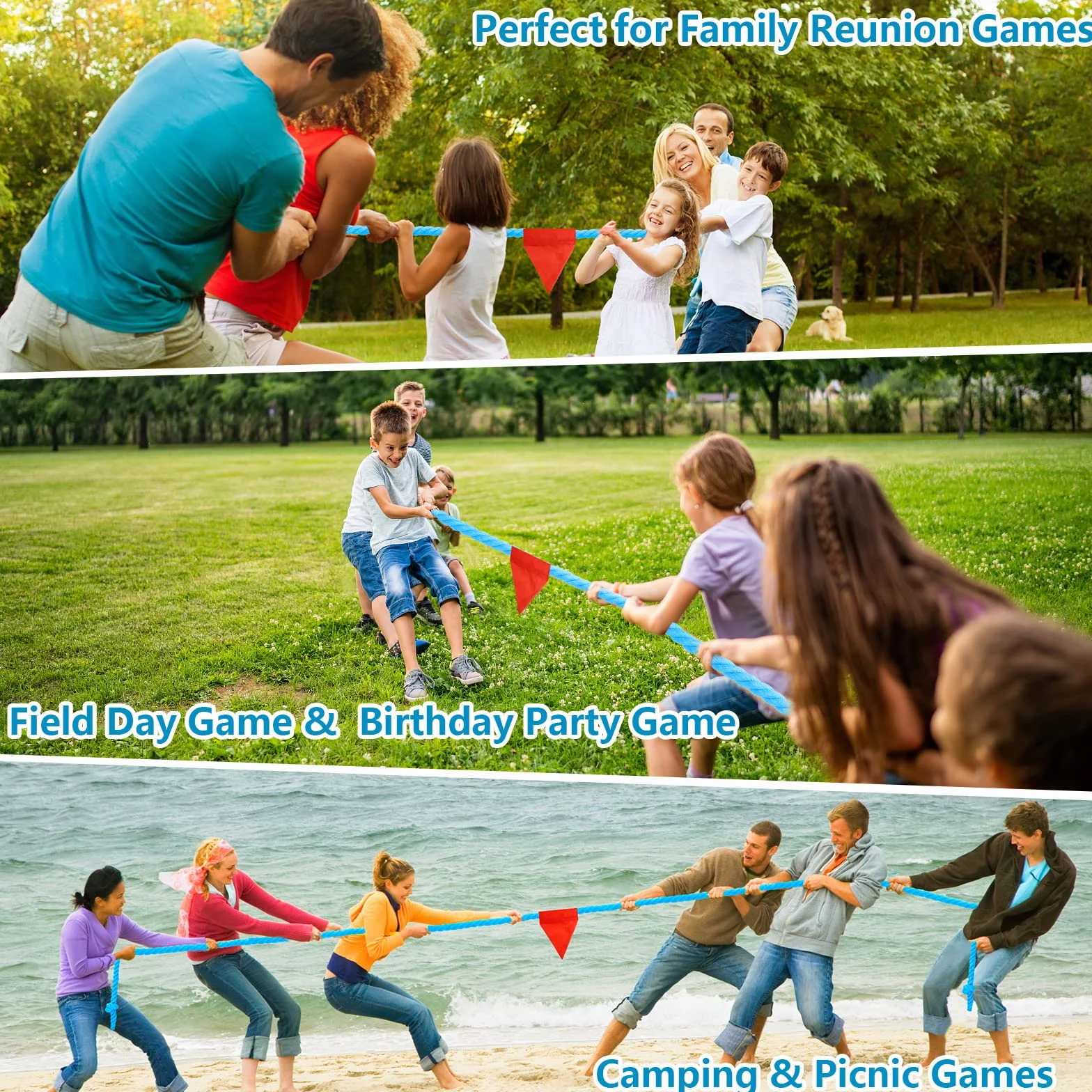 CWLAKON Giochi all'aperto Tiro alla fune per bambini e adulti, giochi per feste di compleanno per riunioni di famiglia, giochi estivi all'aperto in cortile, giochi di prato, campeggio, picnic, giochi