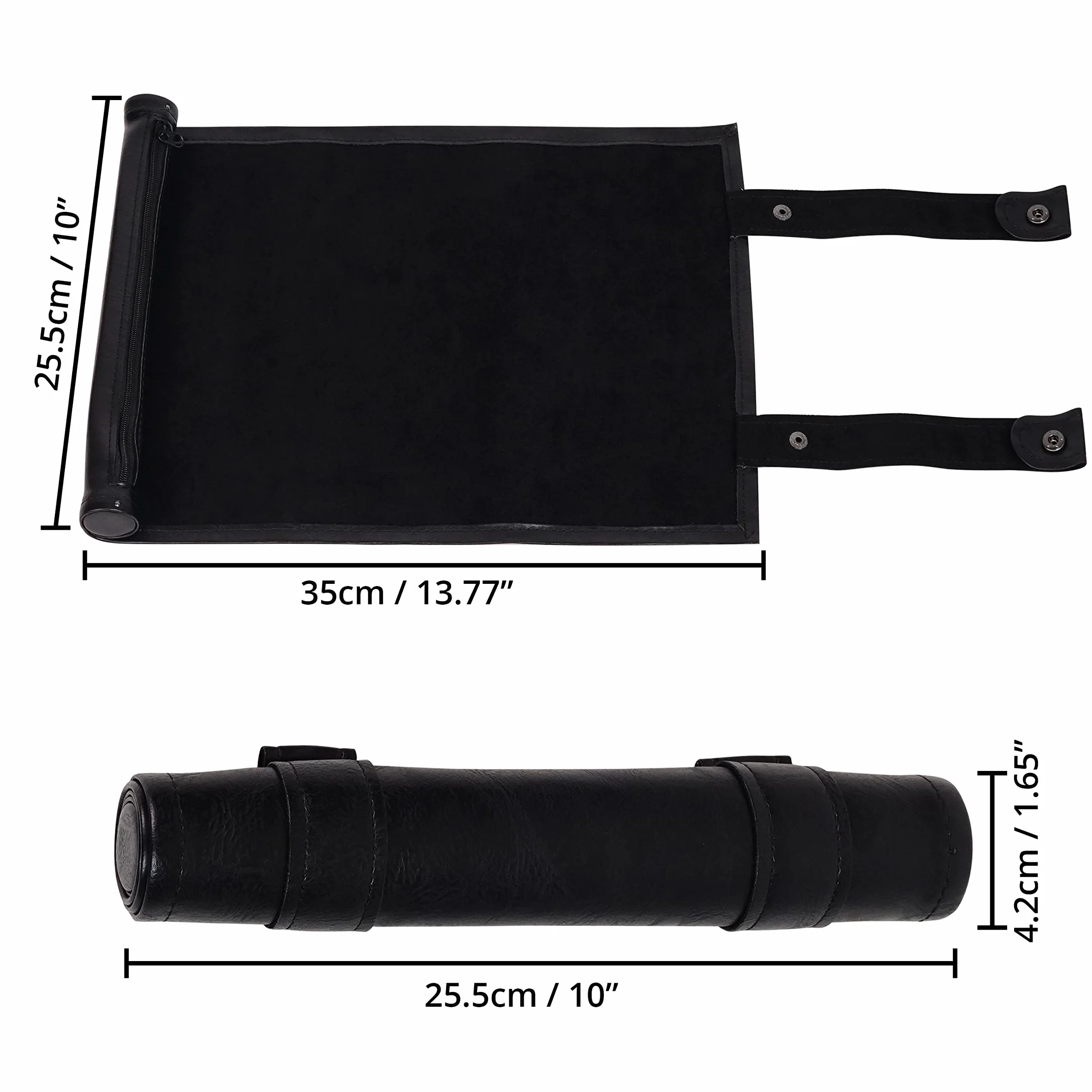 Belle Vous Porta Dadi per Giochi da Tavolo Scorrevole Nero con Tappetino - Porta Dadi in Pelle PU con Cerniera - Vassoio per Dadi Poliedrici Pieghevole Ideale per DND, RPG e Altri Giochi da Tavolo