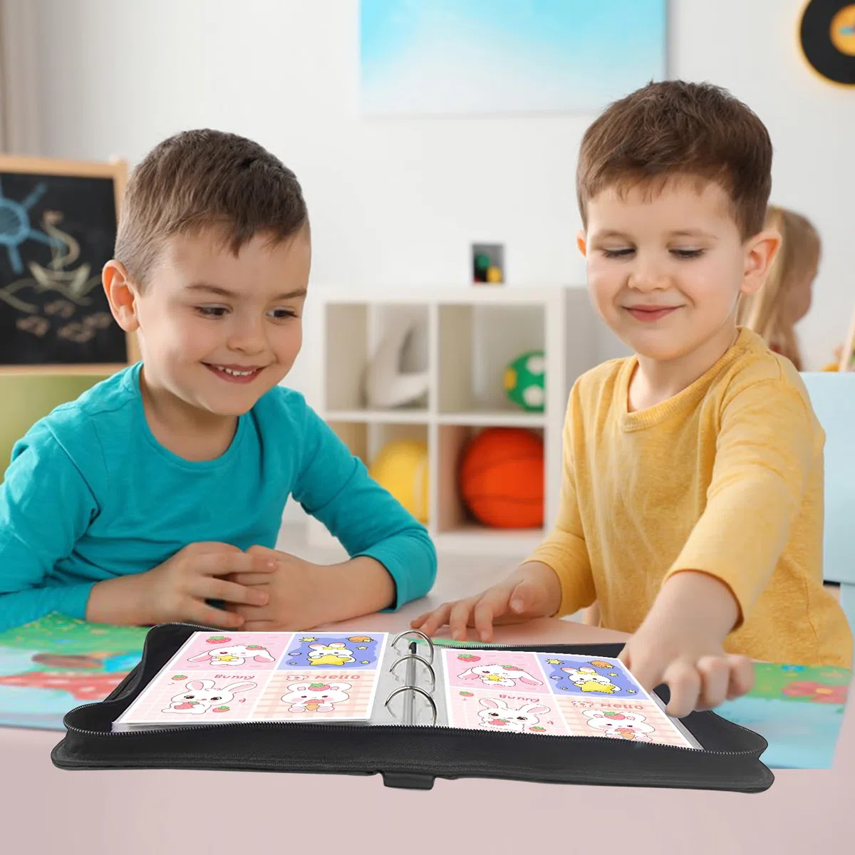 Raccoglitore Carte Album Con Cerniera Contiene 400 Carte 50 Pagine Compatibili Con Varie Regalo Per Bambini (Rosso-B)