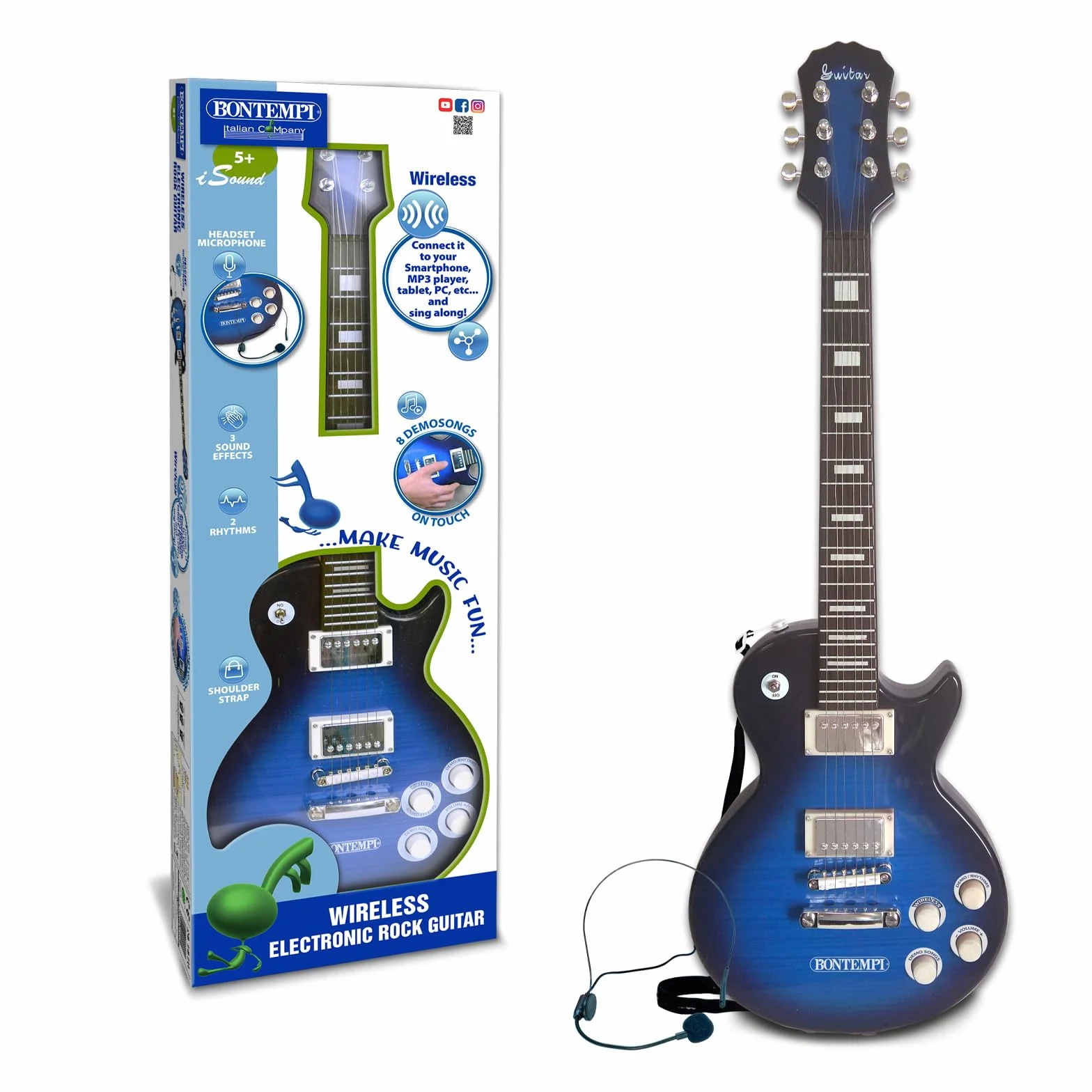 Bontempi | SoundSculpt - Chitarra Elettronica per Esplorare Nuovi Suoni e Creare Musica Senza Limiti con Microfono e Senza Fili
