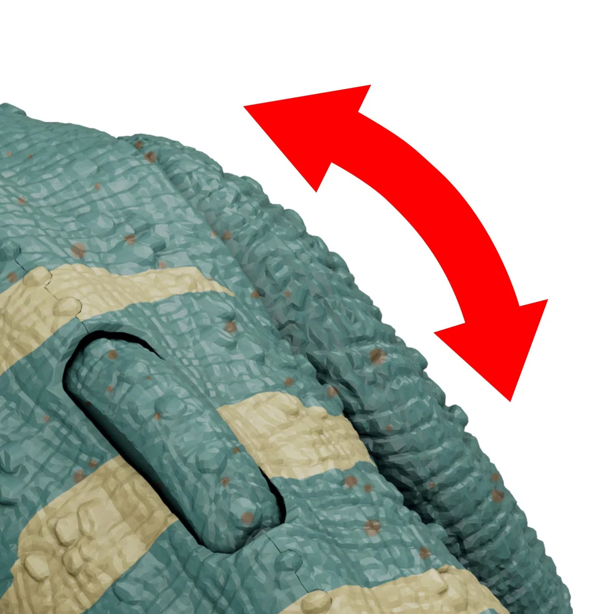 Mattel Jurassic World: Teoria del Caos Netflix - Majungasauro Ruggito Selvaggio, dinosauro snodato con morso continuo e ruggito, gira la rotella e attiva l'azione d'attacco, 4+ anni, HTK76