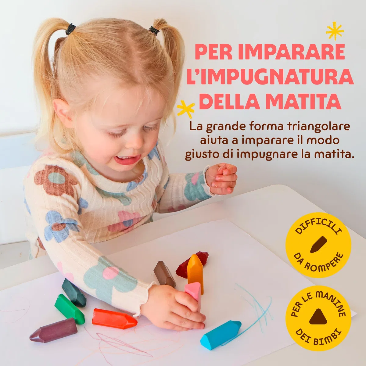 Honeysticks Pastelli a Cera d'Api - Pastelli Triangolari per Bambini Presa Facile - Per Mobilità Mani di Bebè e Bambini - Pastelli Atossici Realizzati a Mano in Nuova Zelanda - Set da 10