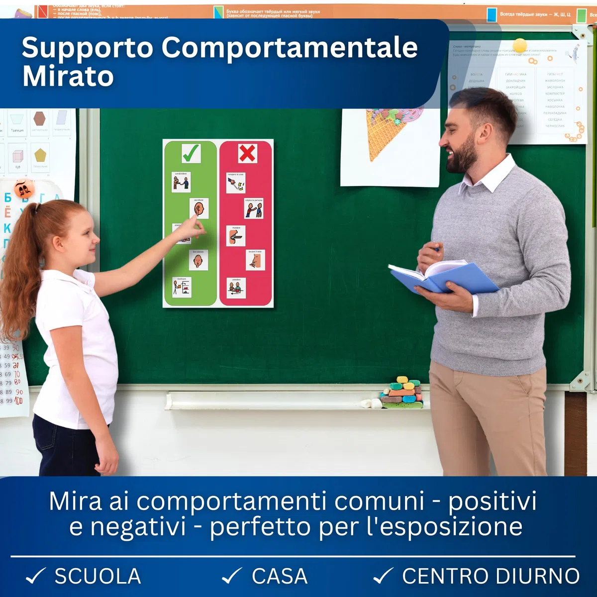 A3 Tabella Comportamentale –Agenda Visiva Bambini Autismo –ABA per Aule e Casa –CAA Giochi Montessori/Educativi –Ludattica –Regali Autistici –Italiano