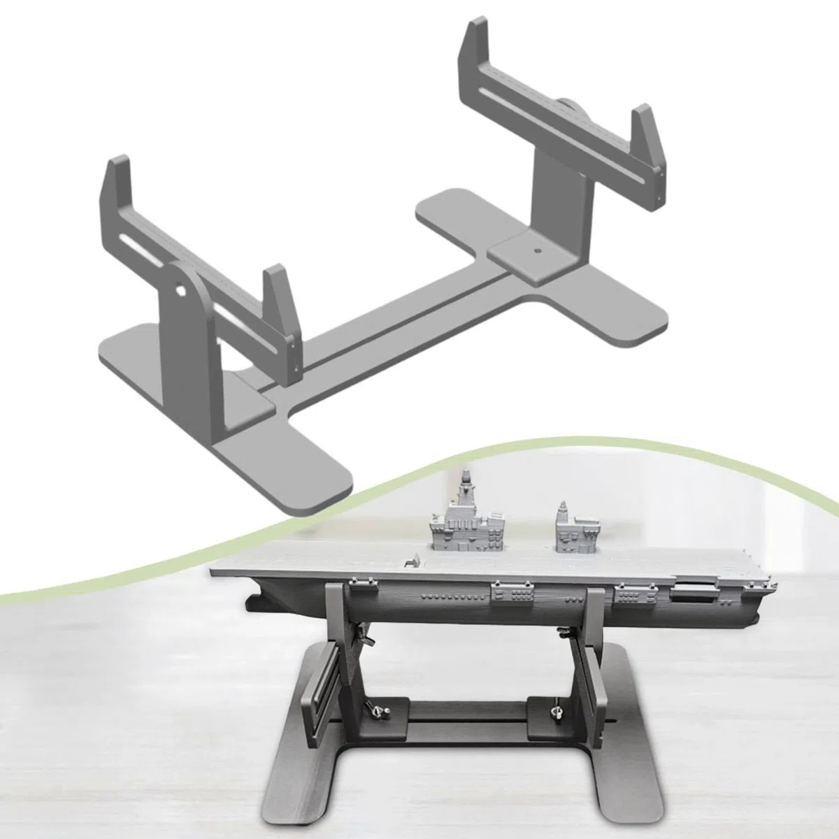 MagiDeal Supporto per modellismo navale, Supporto per modellismo navale in, Staffa Fai da Te Minimalista e Robusta, Base ausiliaria per la Costruzione e, Grigio