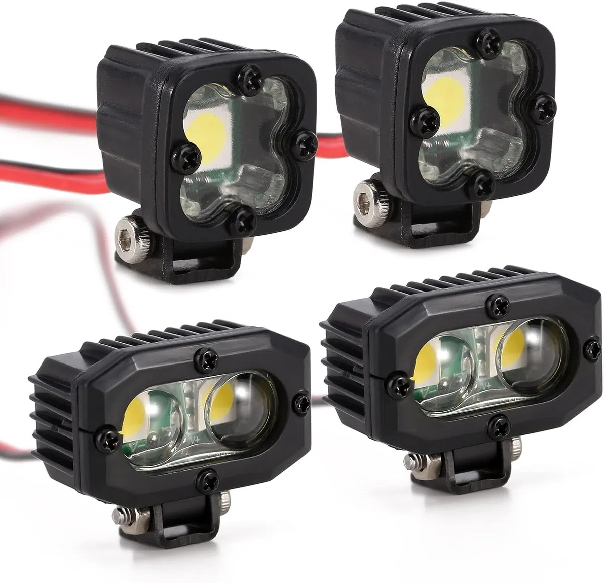 INJORA RC LED Luci 4 PZ Crawler Faro per Axial TRX-4 TRX6 SCX10 90046 Wraith Redcat Gen8 1/10 RC Crawler Auto Parti di Aggiornamento