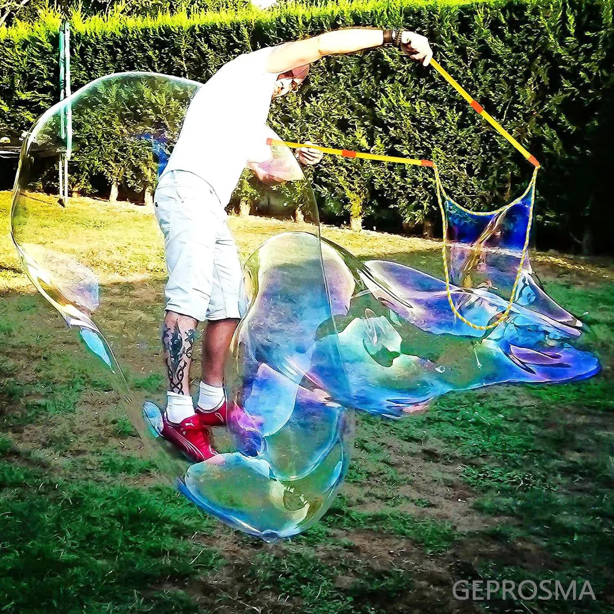 Bolle di Sapone Bambini,55CM Kit Bolle Giganti,sparabolle di sapone grandi,Set Macchina Bolle di Sapone Gadget Compleanno Bambini, Giochi da giardino esterno per bambini Giocattolo Bambina