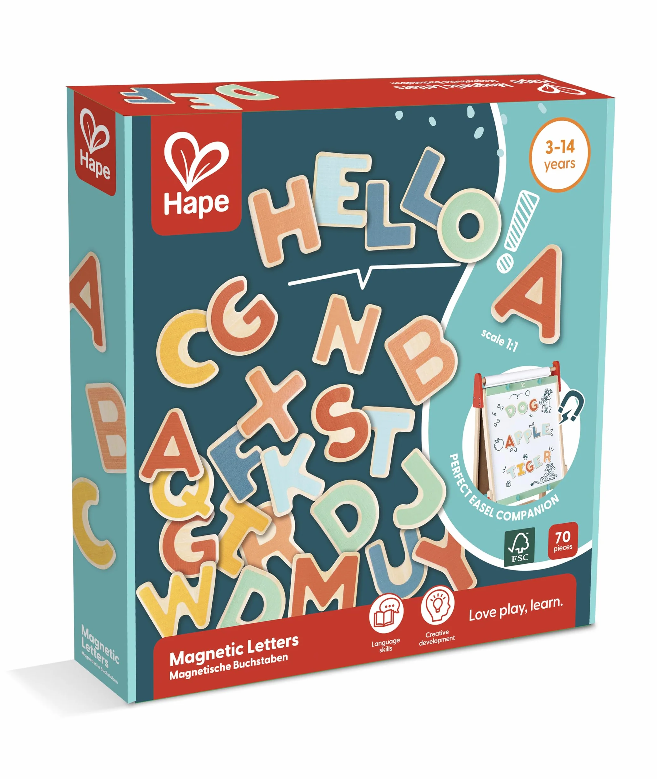 Hape Lettere magnetiche - magneti in Legno, per Bambini dai 3 Anni in su