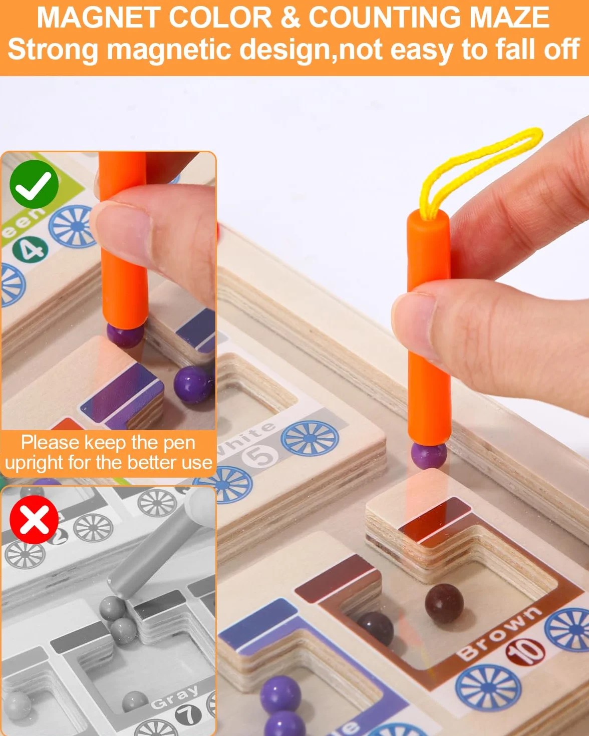 Gioco Magnetico Labirinto Giocattolo,Giochi Montessori,Labirinto Magnetico Colori e Numeri Giocattoli Gioco,3 4 5 6 7 Anni Giocattolo Magnetico Bambini Come Regalo per Ragazze e Ragazzi