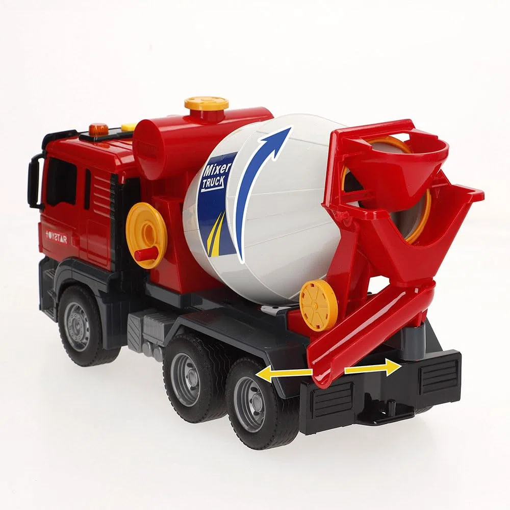ColorBaby Speed & Go Camion da costruzione Giocattolo, Betoniera con luci e suoni, sistema di attrito, scala 1:14, 9x26x14 cm, auto per bambini +3 anni (39061)