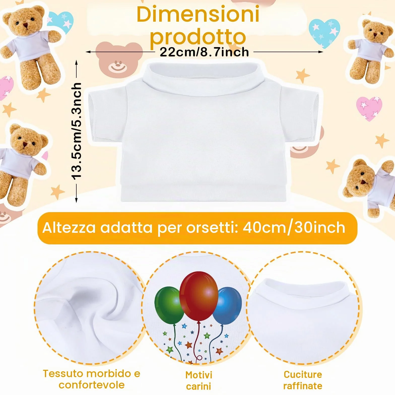 Build a Bear Clothing Set - 4 pezzi Mini Orso Peluche Outfit e accessori per bambole 30,5-40,6 cm - Crea il tuo peluche