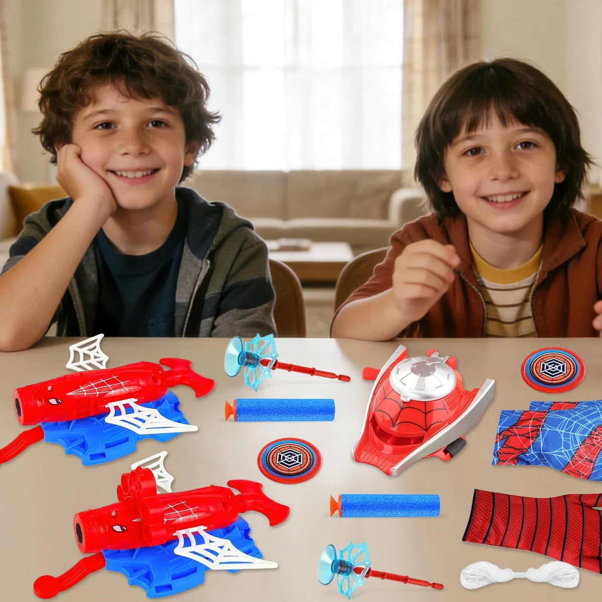 Set di 3 Spiderm Guanti per Bambino, Launcher Glove Spara Ragnatele, Giochi Spiderm 3 4 5 6 7 Anni, Giocattolo da Polso Cosplay Supereroe, Regalo Compleanno e Feste Bambini (B)