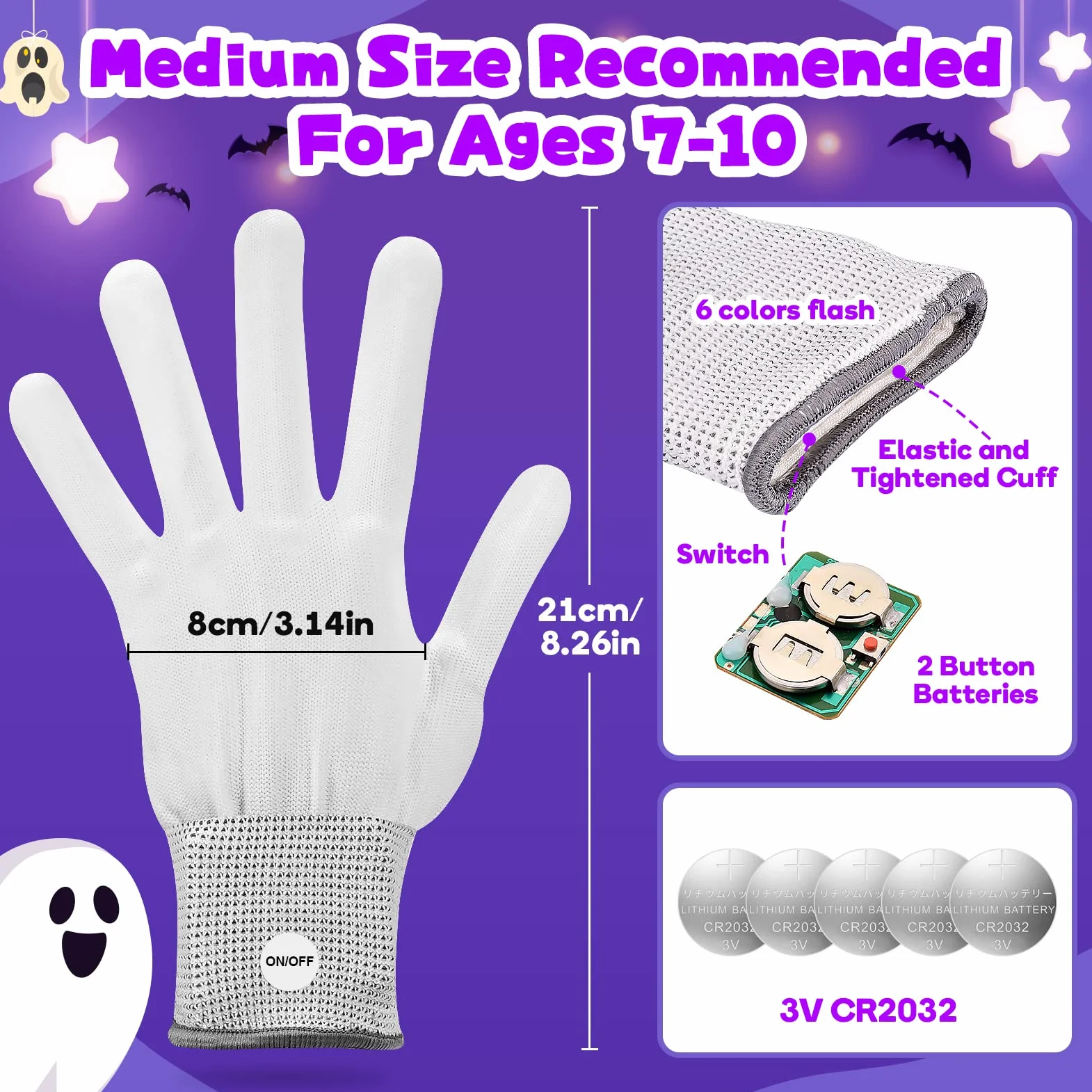 EUCOCO Giochi Bambini 3 4 5 6 7 8 9 Anni, Regalo Bambino Bambina 3-12 Anni Gadget Compleanno Bambini Gioco Bimbo 3-12 Anni Maschio Guanti Luminosi Led Giocattoli Bimba Costumi Halloween