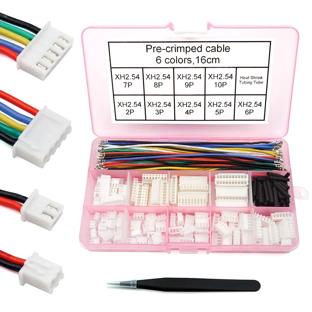 XH - Kit di connettori 2,54 mm con cavo pre-aggraffato 2/3/4/5/6/7/8/9/10 pin, compatibile con connettore JST-XH