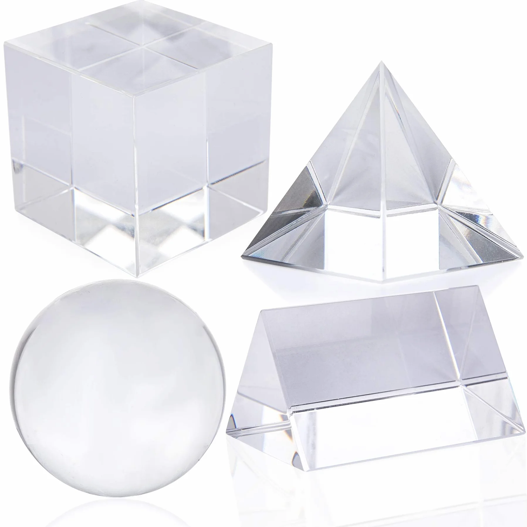 HDCRYSTALGIFTS Set di 4 prismi ottici K9 da 50 mm per fotografia, con panno per la pulizia, per insegnare, giocare, fotografare