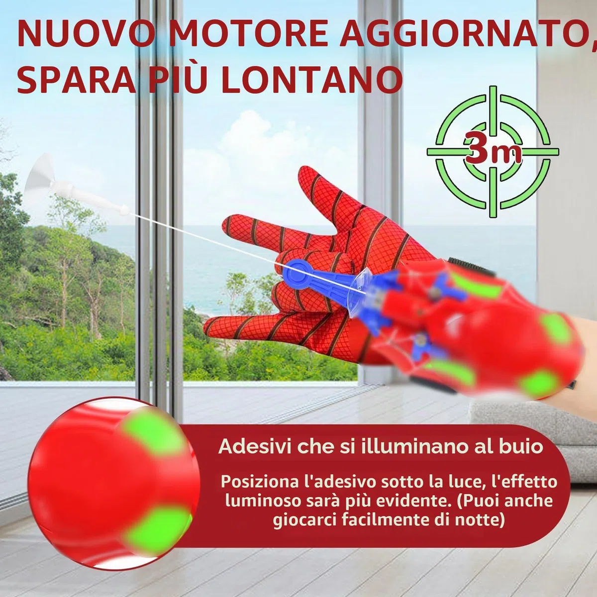 Spider Web Shooter,Web Launcher con Filo e Recupero Automatico Della Corda,Spara Ragnatele Spiderm,Lancia Ragnatele spiderm,Giocattolo da Polso per cosplay Feste e Compleanni, Giochi Bambino 5-10 Anni