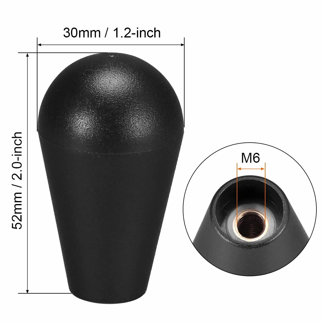 sourcing map Ellipse ovale Joystick Head Rocker Ball Top Handle American Type Arcade Gioco fai da te Parti di Ricambio Nero 2 Pz