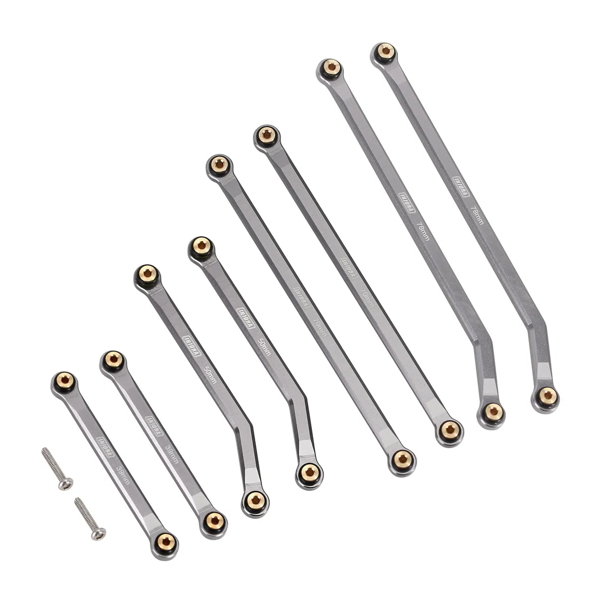 INJORA CNC Alluminio Links Set Liquidazione Elevata 4 Links Set per 1/24 RC Crawler Car Axial SCX24 Gladiator AXI00005, 8PCS(Grigio)