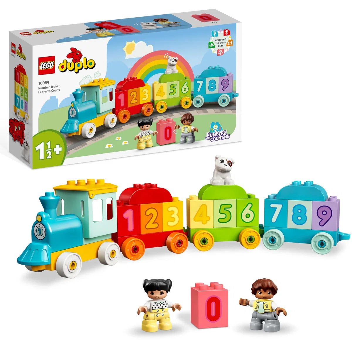 LEGO DUPLO Treno dei Numeri - Impariamo a Contare - Giochi Didattici Montessori - con Mattoncini Numerati e Colorati e 2 Personaggi Giocattolo - Idea Regalo per Bambini e Bambine da 1+ Anni - 10954