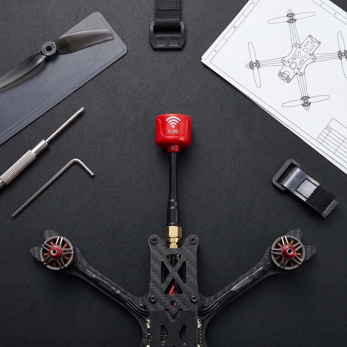 VGEBY Antenna ad Alto Guadagno 5,8 GHz 3dBi Antenna RHCP per Accessori per Parti di droni da Corsa RC FPV(SMA-Innennadel-2)
