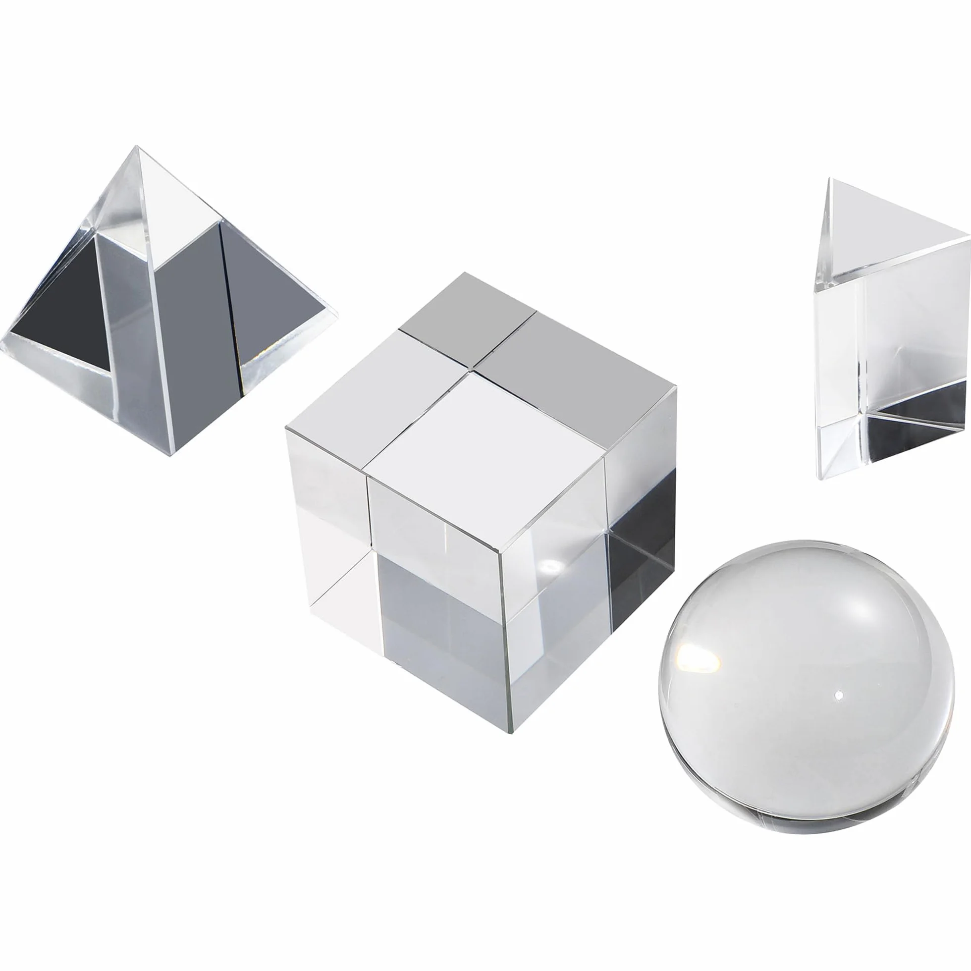 HDCRYSTALGIFTS Set di 4 prismi ottici K9 da 50 mm per fotografia, con panno per la pulizia, per insegnare, giocare, fotografare