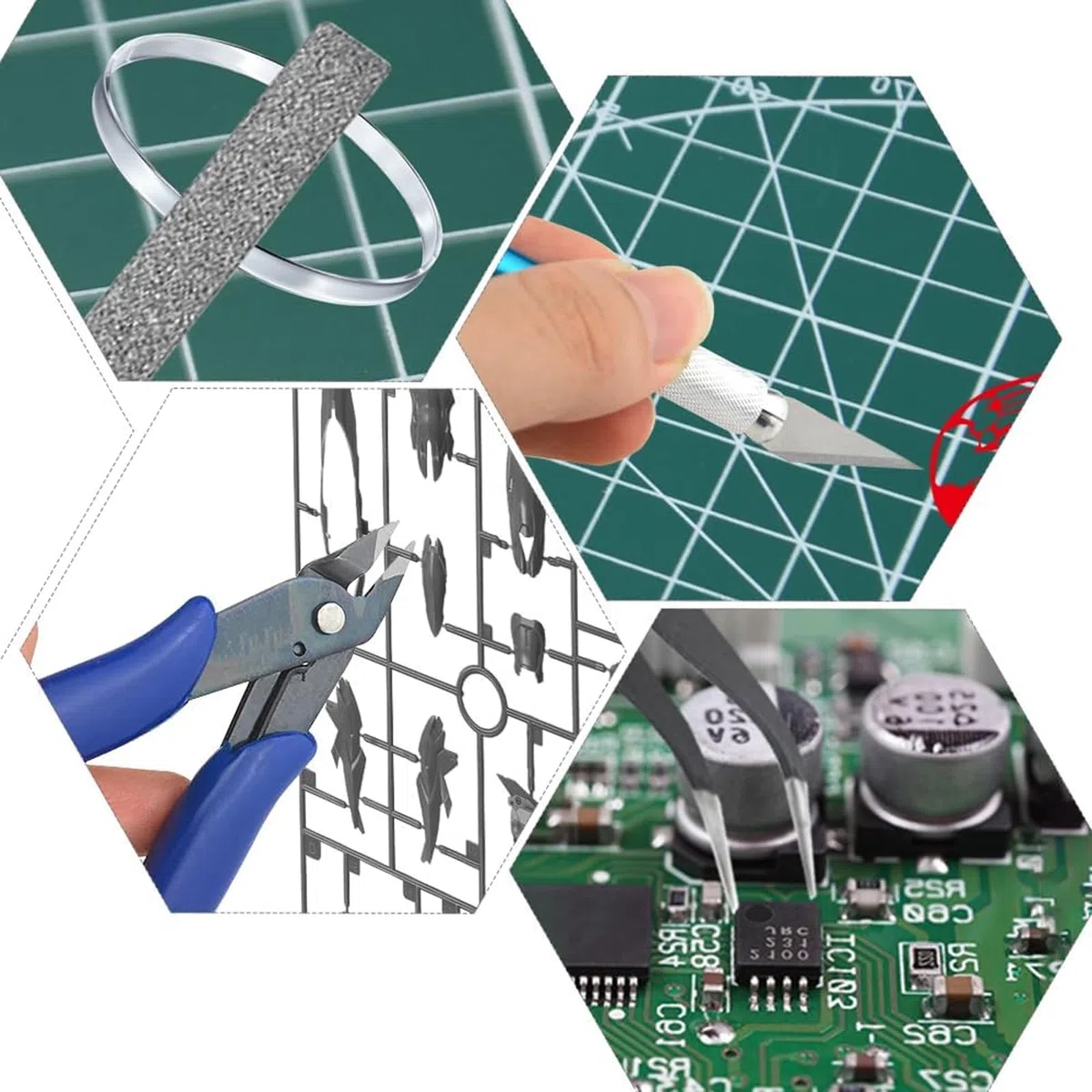 24 Pezzi Kit di Strumenti Base Modello per Gundam Model Tools Craft Set Strumenti di Base Hobby Building tools per Edifici Auto Aerei Modello Assemblare Costruzione Riparazione e Fissaggio