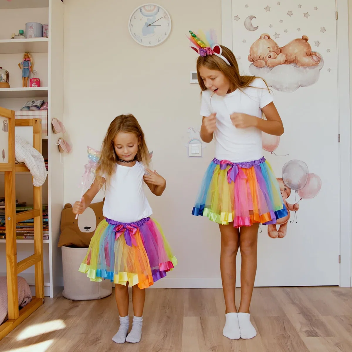 HIFOT Costume da Unicorno Bambina,Vestito da Principessa con Cerchietto Unicorno, Tutu Gonna per Festa Compleanno Partito Regalo Carnevale