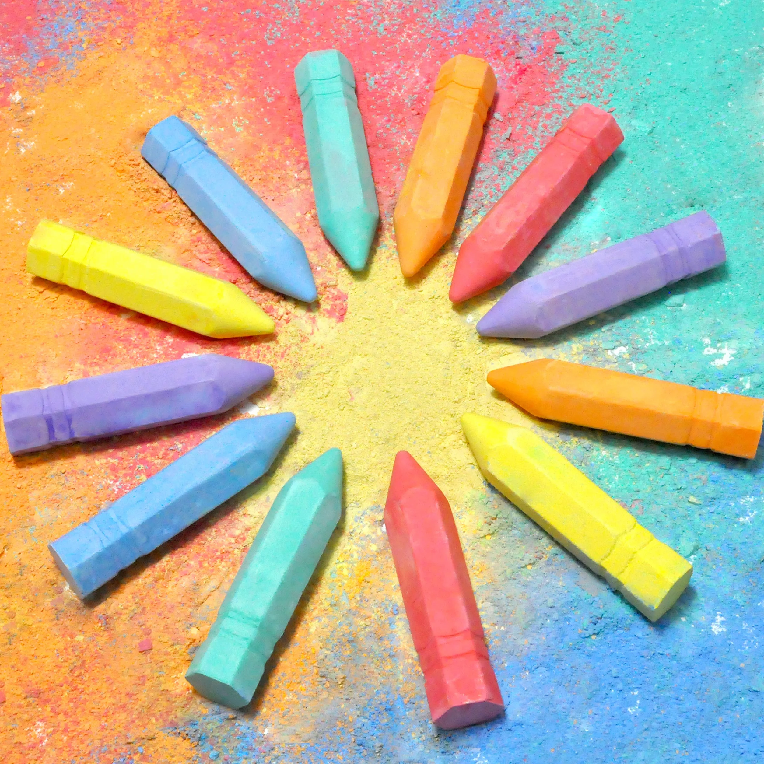 JOYIN 24Pezzi Set di Gessetti Lavabili da Marciapiede Jumbo a Forma di Cono, non Tossici, per Giochi Artistici, Giochi Estivi All'aperto e Disegno su Lavagna