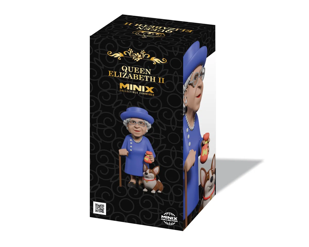 MINIX - Celebrity #26 - Regina Elisabetta II con il suo Corgi - Personaggio da collezione 12 cm