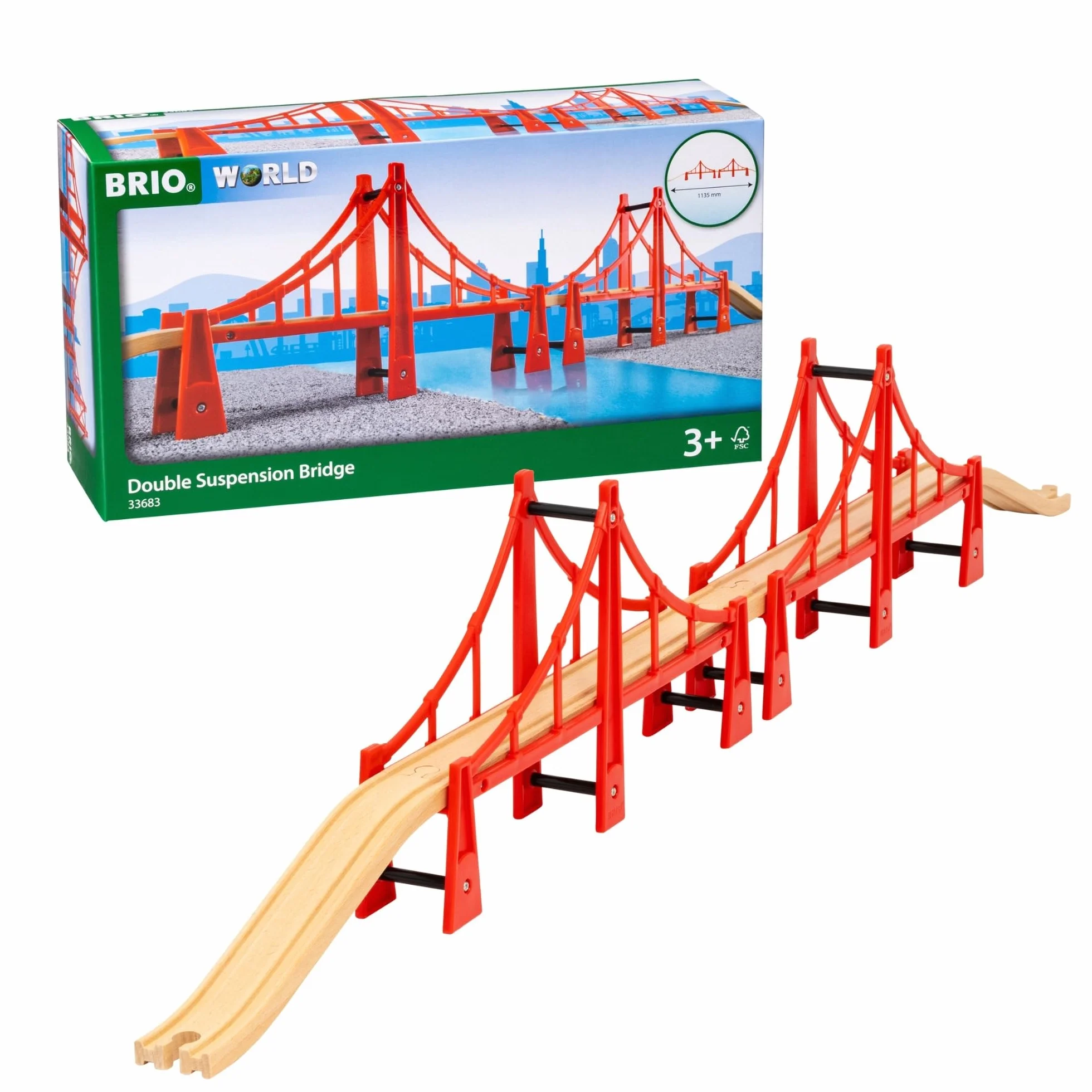 BRIO World 33683 Suspension Bridge - Accessori ferroviari Wooden Railway - Giocattoli per bambini piccoli consigliati per bambini dai 3 anni in su