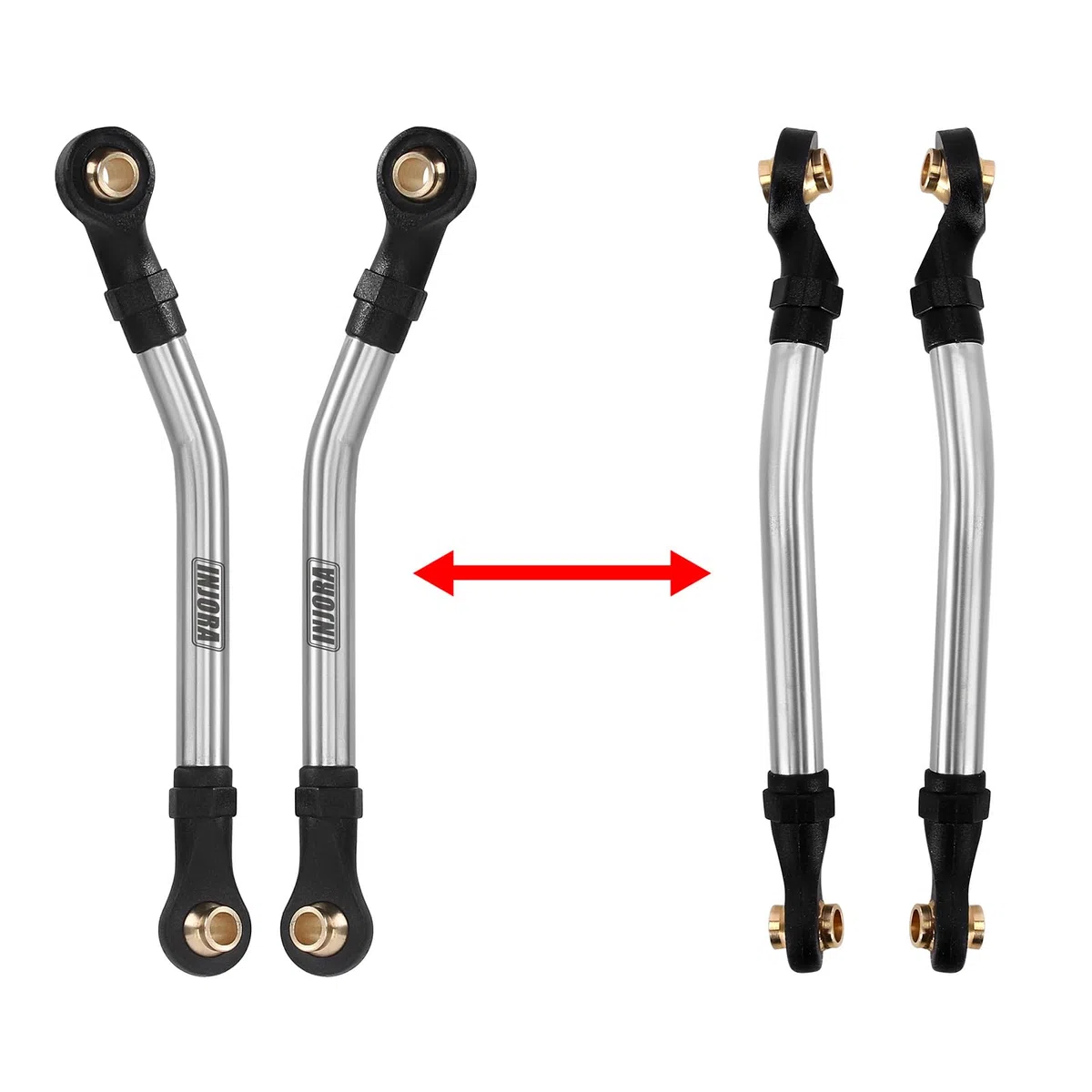 INJORA Acciaio Inossidabile Gioco Elevato Set di Collegamenti dello Chassis per 1/18 RC Crawler TRX4M High Trail K10 F150