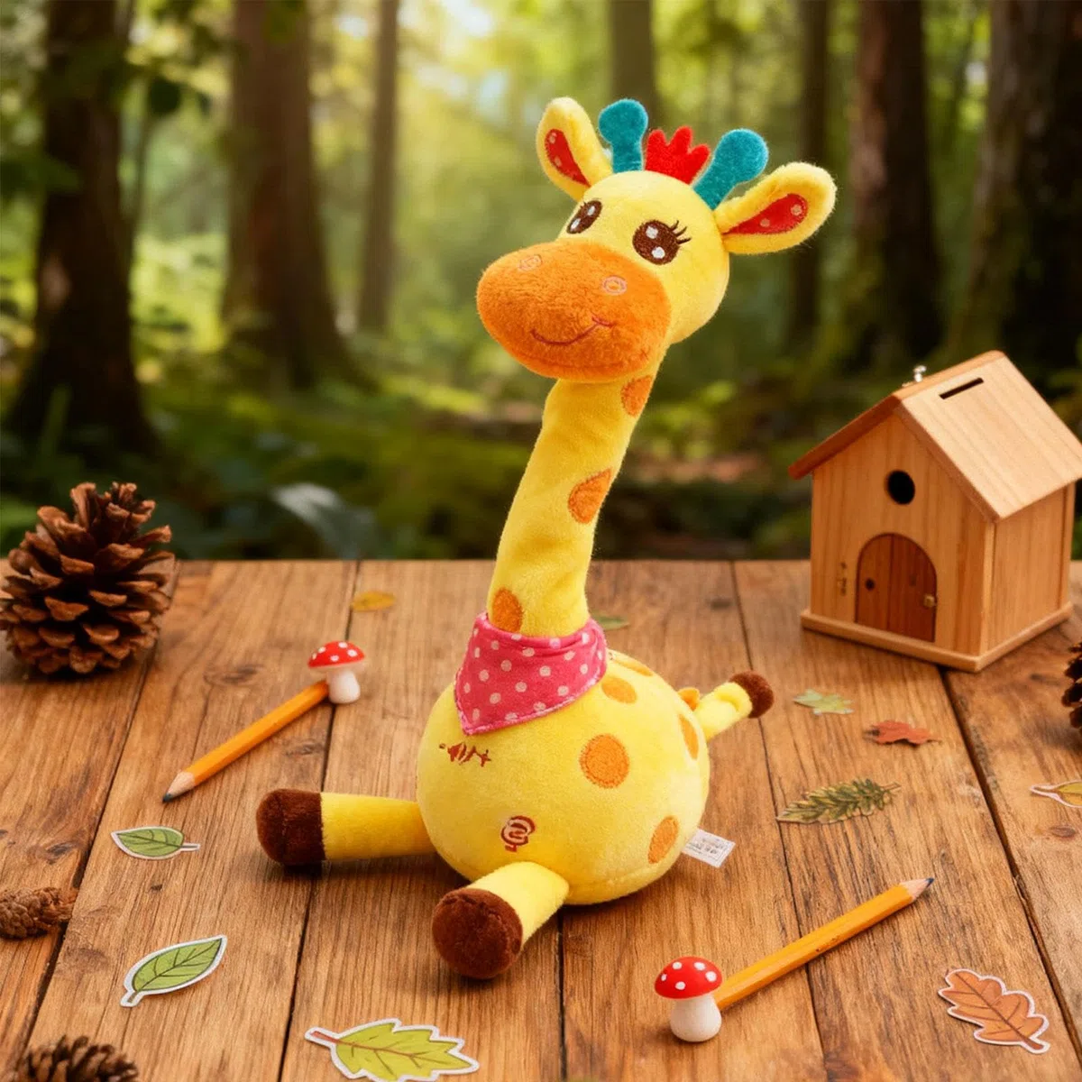 Peluche interattivo Divertente a Forma di Giraffa Che e Balla, Giocattolo per Bambini da Viaggio